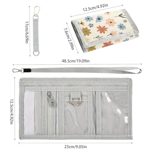 ALAZA Kids Wallets for Boys Girls Toddler Trifold Wallet Children Small Small Botanicals Floral with Zipper Coin Pocket3