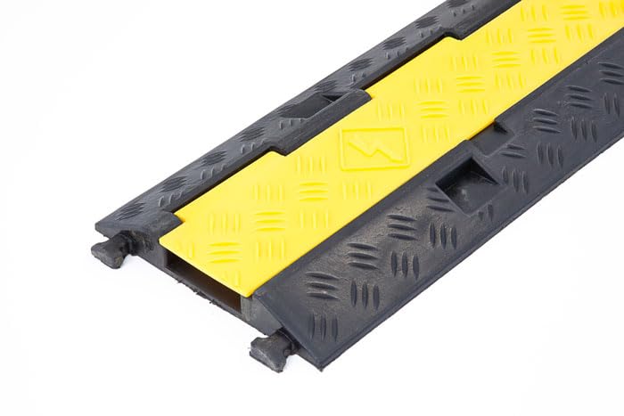 The Ramp People Protector de cable de suelo de 1 canal, 70 mm x 20 mm, cubierta de goma para cables para peatones y vehículos, pavimento, entrada, estacionamiento de cables y cables EV