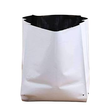 Jyothi Enterprises UV Treated Poly Grow Bags Perfect for Vegetable and Flowering Plants,White Outside, Black Inside Grow Bags,12inch ×12 inches (12x12, 30, Piece)
