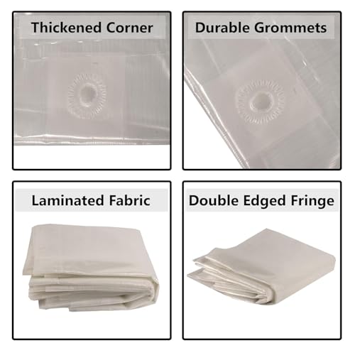 Image of Heart Home Tirpal (12x15 Feet) Waterproof Tarpaulin Sheet | Tharpai | Thadika | 120 GSM Tadpatri | Lightweight Premium Tirpal | Eco-Friendly Tent Tirpal | White