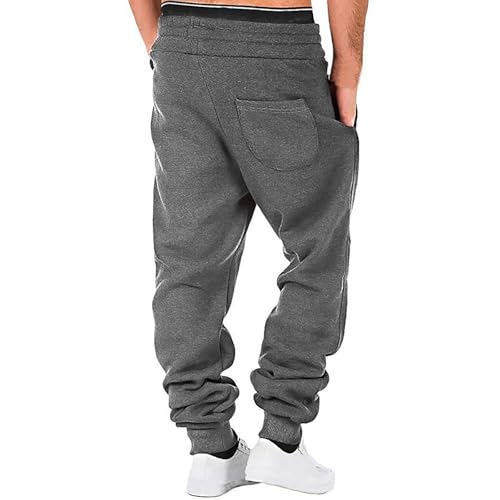 Mens Cargo Sweatpants with Pockets Drawstring Elastic Waist Trousers Fashion Joggers Sports Long Pants 6