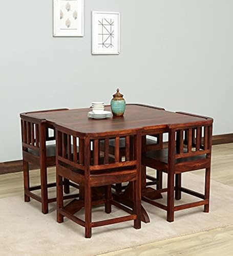 COMBAT FURNITURE Sheesham Wood 4 Seater Dining Table with Chair for Living Room Home Solid Wood...