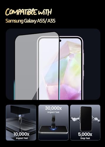 Image of Lensarmor Compatible with Samsung Galaxy A55 / A35 Screen Protector (1 Pack) - Premium 9H Tempered Glass, Military-Grade Protection, HD Clear Display, Anti-Fingerprint & Case-Friendly Fit