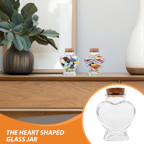 Bouteilles verre cœur transparentes mini bocaux d'exception pour table - 4