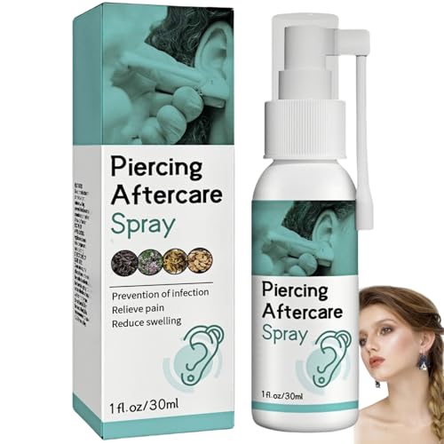 Piercing Cleaning Solution Saline Spray Piercing Piercing Aftercare Spray for Ear Nose Tongue & Navel Care Sterile Saline Solution Piercing & Wound Care Nose Piercing Cleaning Solution -30ML