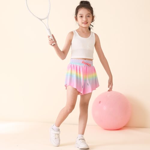 Butterfly Shorts Girls Flowy Athletic Shorts 2-in-1 Skorts for Teen Girl Skirt Clothes for Tennis Cheer Soccer3