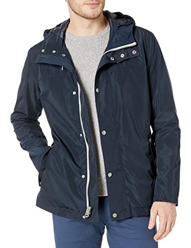 Cole Haan Men's Hooded Rain Jacket, Navy, Large