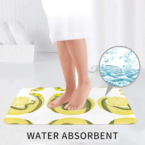 Tapis de bain durable de qualité supérieure lot de 3 motif serpent citron - 7