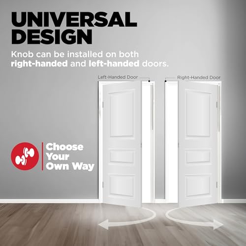 Image of Kwikset Cove Dummy Door Knob, Single Sided Handle for Closets, French Double Doors, and Pantry, Satin Nickel Non-Turning Interior Push /Pull Door Knob, with Microban Protection