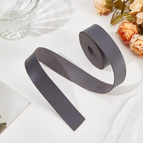 NBEADS 2.2 Yards PU Leather Strap, 2.5cm Wide Flat Leather Straps for Single Sided Tooling DIY Arts & Craft Projects - Image 4