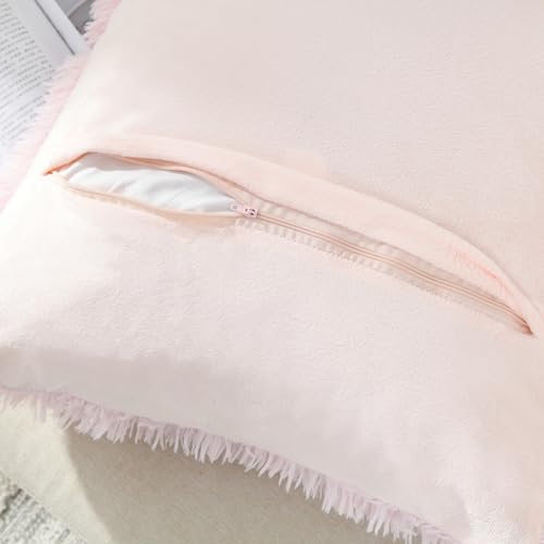 Image of Faux Fur Throw Pillow Covers for Couch Decorative Pillows 20x20 Inch
