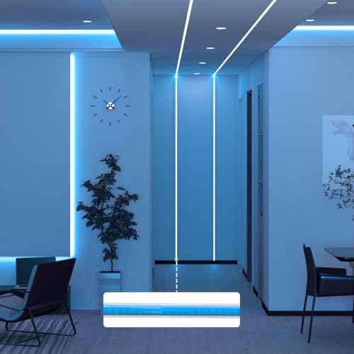 Image of BTF-LIGHTING Blue Color 3mm Width Ultra Thin FCOB COB LED Strip,UL Listed Super Narrow Uniform Light,16.4FT DC24V CRI90+ LED Tape Light for Home Indoor DIY Lighting(No Adapter or Controller)