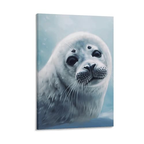 Phoque du Groenland deco murale pour chambre et salon esthetique