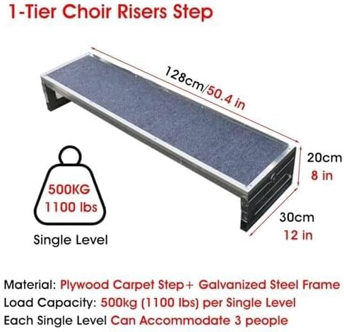 Portable Choir Risers - Sturdy Anti-Slip Multi-Tiered Platform for Professional Singers, Easy Assembly 1/2/3 Levels, Perfect Choral Stairs for Church Performances & Events
