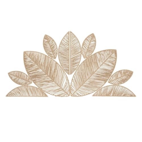 Atmosphera - Décoration Murale Meera en Papier Tressé et Métal - 160x80cm - Décoration Bohème à Accrocher en Forme de Feuilles Beige - pour Chambre,...