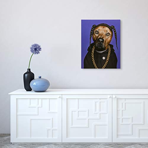 Empire Art Direct Pets Rock Rap Graphic Wrapped Canvas Dog Wall Art, 20" X 16" X 2", Ready To Hang #TOP4