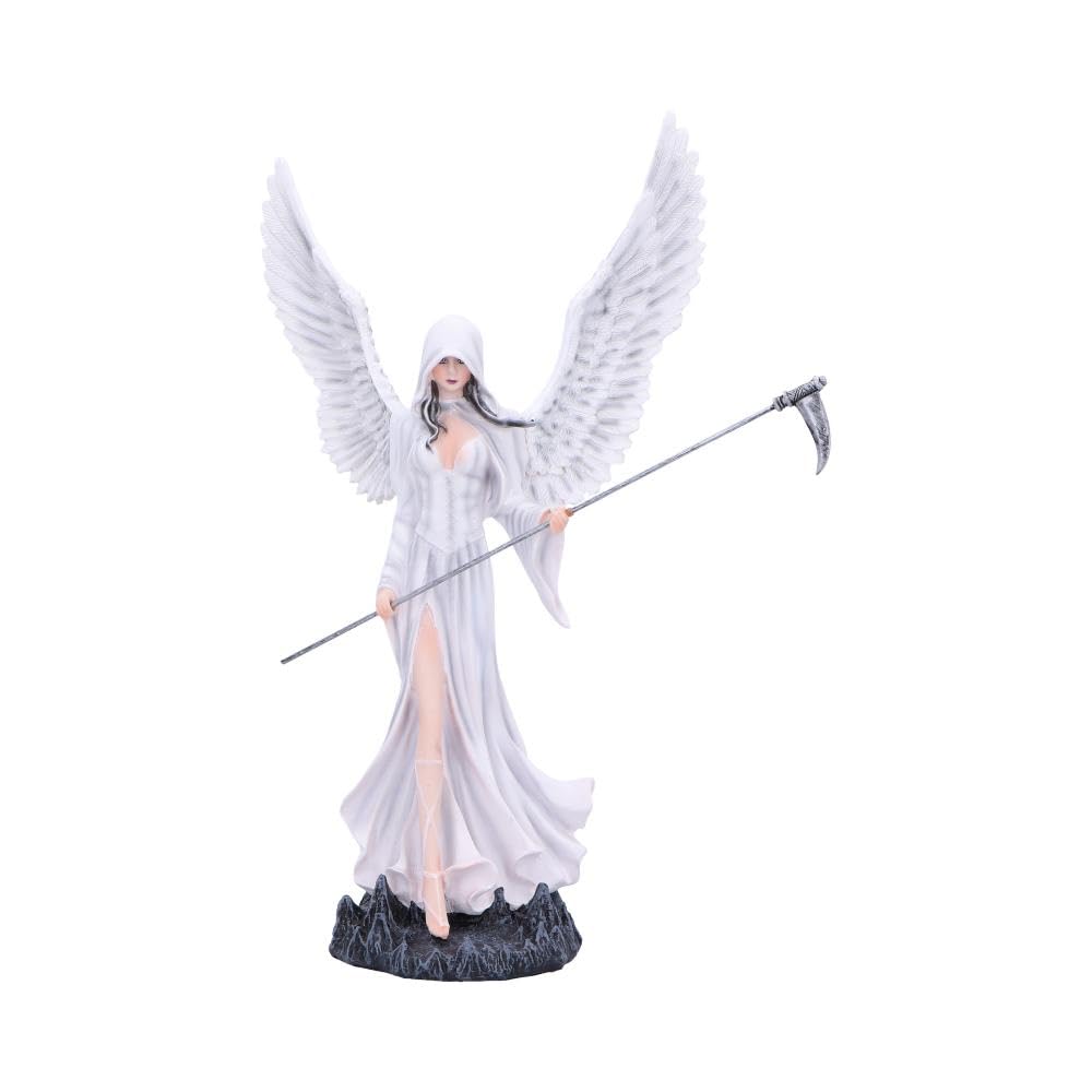 Nemesis Now Mercy (Small) Resin Hooded Angel Statue - Decorative Angel Holding Scythe - with Flowing Robe, Wings, Dark Base for Fantasy Decor