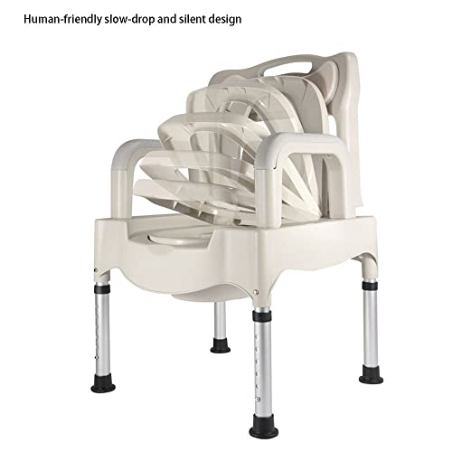 Silla de Inodoro para Uso Doméstico, Elevada, para Adultos Mayores, Transporte Móvil miniatura 2