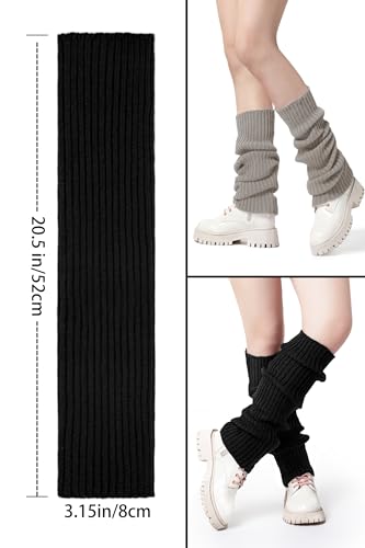 Image of Clothirily Leg Warmers - 2 Pairs Knit Leg Warmers for Women 80s Fashion Long Socks for Sports Party Yoga Winter Accessories