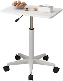 Zenvita Elevating Desk, Elevating Table, Standing Desk, Stylish, Stepless Elevation, Compact, Mobile Table, Telework, Playstand, Elevating Type, With Casters, Gas Pressure, Lift Table White 23.2