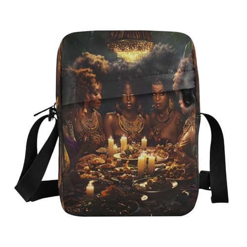 Crossbody Bag African American Black Womens Dinning Party Messenger Bag for Women Men Purse Shoulder Bag Satchel Bag with Adjustable Strap 214B8902