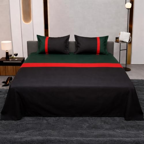 Image of Dream Living Ombre King Bedsheet, Dark Grey & Green, 275x275 cm | 2 Pillow Covers, 130 GSM