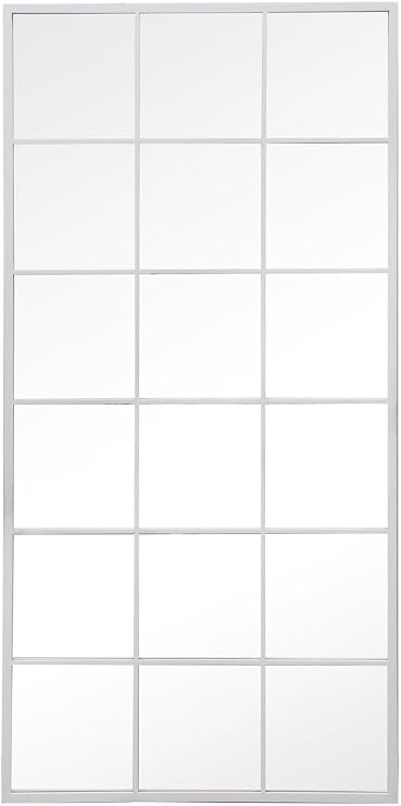 MirrorOutlet The Genestra - White Modern Window Garden Full Length Wall Mirror 69