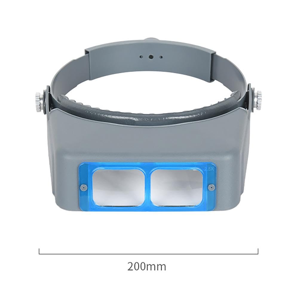 TECKEEN 1.5X/2X/2.5X/3.5X - Lupa óptica para cabeza con 4 lentes, para reparación de relojes, visera de cabeza de soldadura