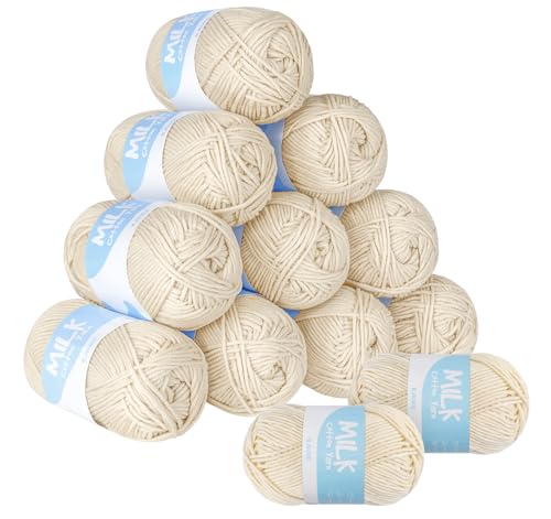 ilauke 12er Set Super Weiche Acryl Wolle zum Häkeln und Stricken - 50g/Ball, 100