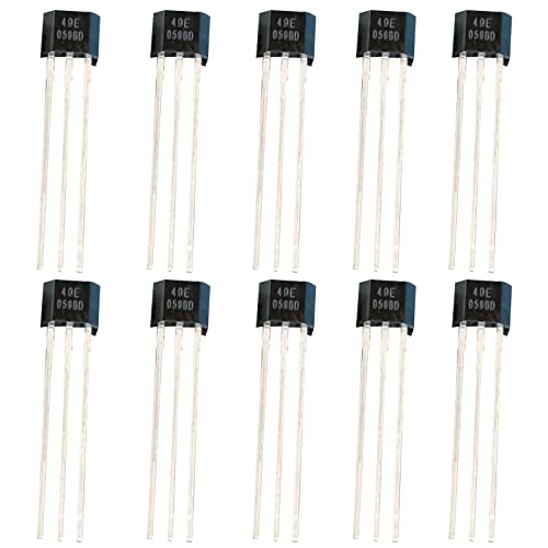 Hall Element Linear Hall Magnetic Sensor Hall Effect Switch 49E for Arduino, Pack of 10