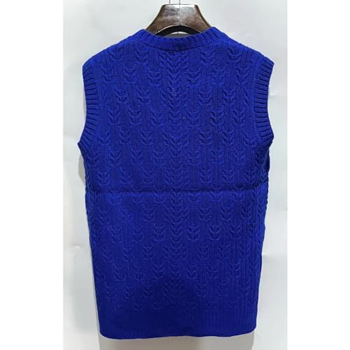 Men's Slim Fit V Neck Vest Casual Sleeveless Knitted Pullover Sweater Solid Twisted Pattern Vest3