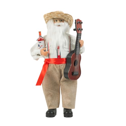 Christmas Decor Dominican Santa Claus Figurine 18 inch Santa Claus Dominicano Dominican Santa Claus with Rum Bottle and a Guitar