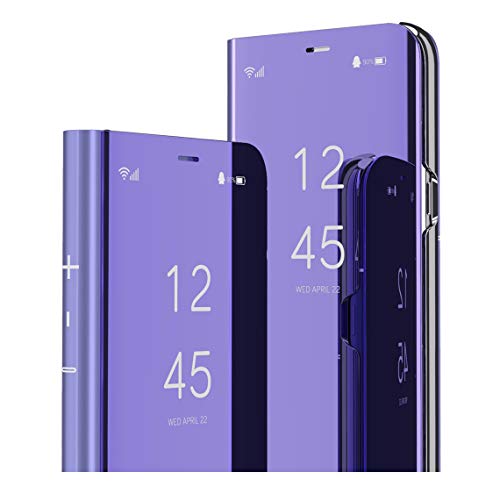 Samsung Note 20 Ultra Cover Mirror Clear View Standing Full Body Protettiva Specchio Flip Custodia per Galaxy Note 20 Note20 5G. Flip Mirror: Purple