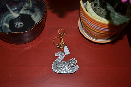 Popfizzy Swan Keychain for Women and Girls, Bling Purse Charm, Rhinestone Backpack Key Fob, Crystal Bag Charm2