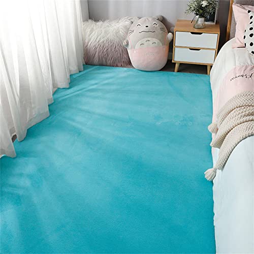 Tapis salon moderne turquoise super doux LUNEZY 13