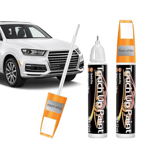 Pintura Retocar Arañazos Coche, 2 Piezas Reparador de Reparador Arañazos Coche, Bolígrafo Retoque Coche, Bolígrafo de Pintura para Coche Dos en Uno (Blanco)