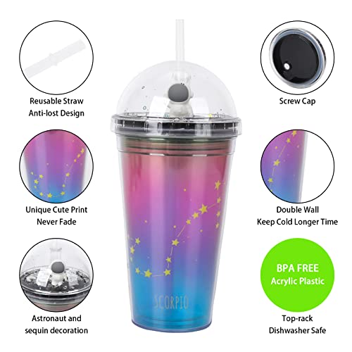 Bicchiere con Coperchio Cannuccia,Riutilizzabile a...