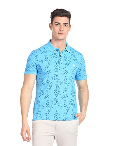 Image of U.S. Polo ASSN. Slim Fit Solid Polo T-Shirt for Men, Pique Knit - Half Sleeves Casual Mens Tshirt