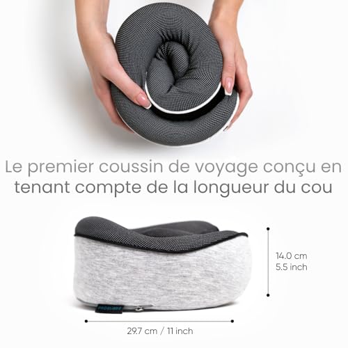 Coussin De Voyage Avion : Proglobe Coussin de Voyage Cervical, Mousse à Mémoire, Gris (Top 1) – Image 4