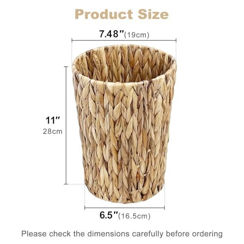Caneca de basura de fibra natural de 7.5x6.5x11 in miniatura 2