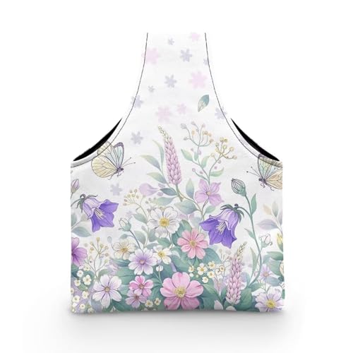 Image of ZUXONGSY Wildflower Knitting Bag Yarn Bags for Crocheting Butterfly Floral Yarn Storage Organizer for Crochet