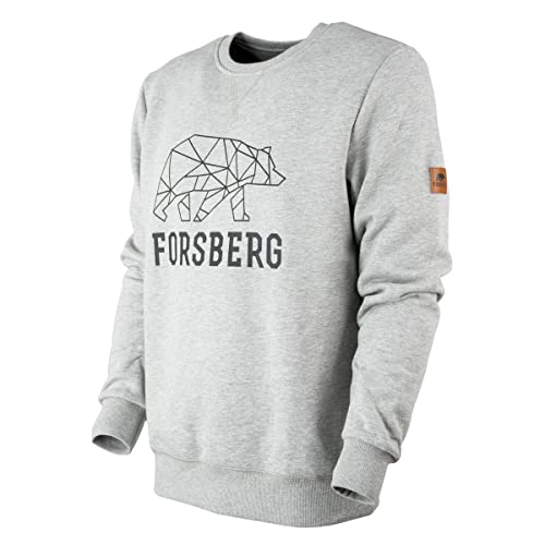 FORSBERG Bertson mit Logo Bär Herren Sparpreis einfarbig hohe Qualität hochwertig robust bequem guter Schnitt schwarz, Farbe:hellgrau, Größe:S