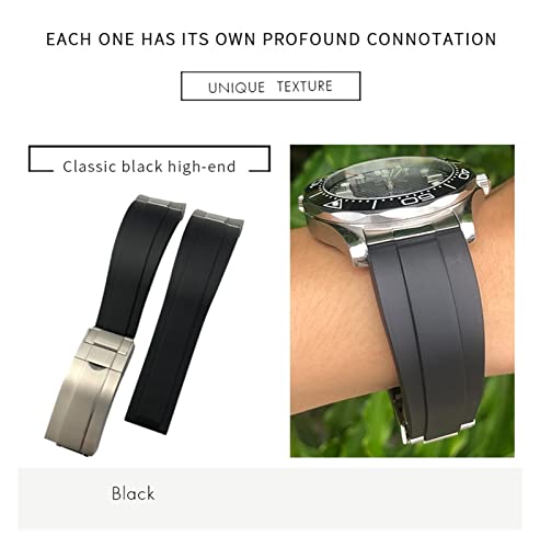 Bracelet caoutchouc 20mm extremite incurvee Omega Seamaster 300 - 3