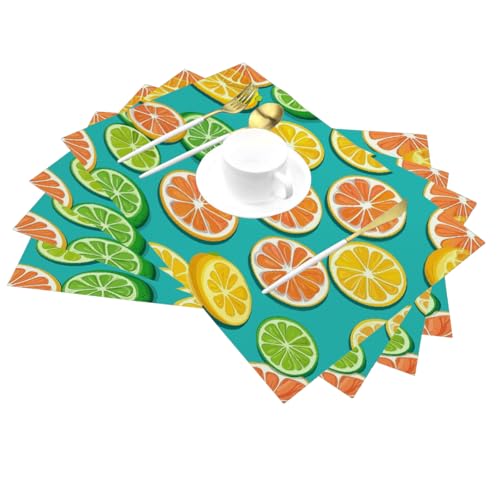 Sets de table en PVC résistant décor fruit pour salle à manger