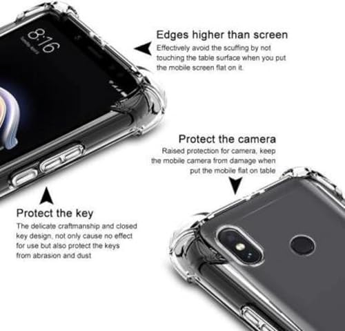 Image of BOXXO Flexible Back Cover for Mi Redmi Note 5 Pro | Back Cover Transparent Clear Shockproof Case Four Corner Protection | Slim Protective Mobile Phone Cover for Mi Redmi Note 5 Pro