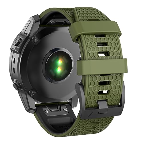 MYSNBKN 26mm Quick Fit Strap for Garmin Fenix 7X/Fenix 6X/Fenix 6X Pro/Fenix 5X/Fenix 5X Plus/Fenix 3/Fenix 3 HR, Soft Silicone Replacement Band