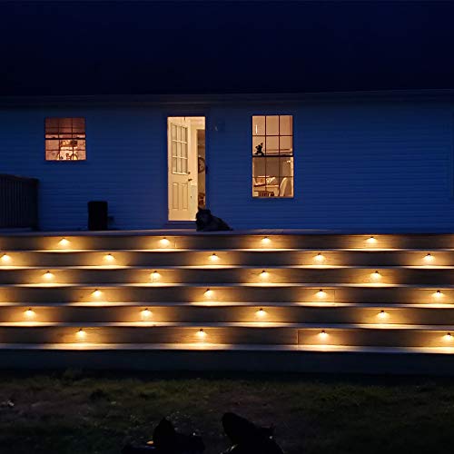Fvtled Pack Of 10 Warm White Low Voltage Led Deck Lights Kit Φ1.38 Outdoor Garden Yard Decoration Lamp Recessed Landscape Pathway Step Stair Warm White Led Lighting, Black #TOP6