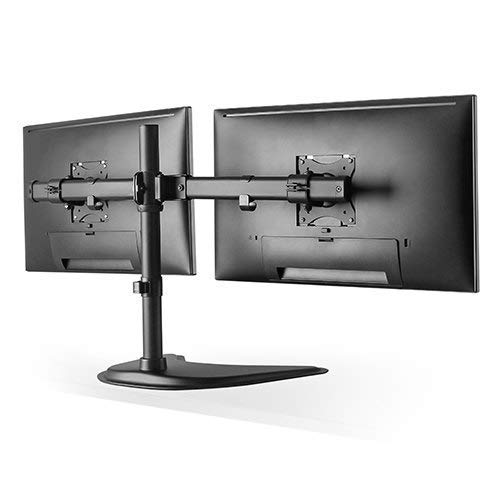 Image of Audiovan Gas Monitor Mounts - Articulating Arm, Adjustable VESA Mount Desk Stand with Clamp and Grommet Base. (Black, Z-022 Dual Flexi Monitor Arm)