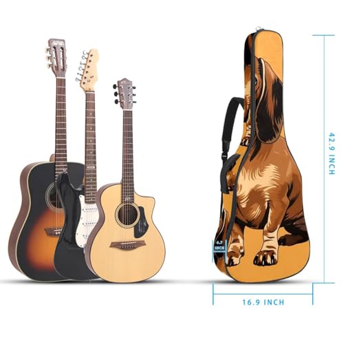 Housse pour guitare acoustique 101,6 cm imperméable à motif teckel multicolore - 5