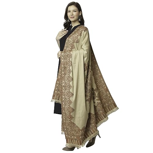 Women's Pashmina Wool Blend Indian Handicraft Woven Shawls, Scarf, Wraps [ Size: 40